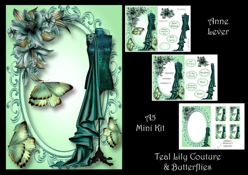 Teal Lily Couture & Butterflies