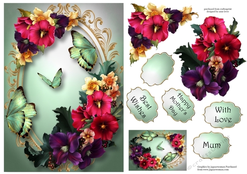 Summer Bouquet & Butterflies A5