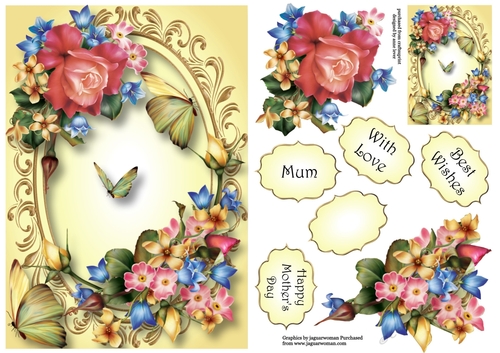 Rosey Posey & Butterflies A5