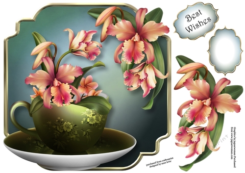 Aloha Orchids - Teacup & Saucer