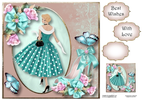 Retro Shoes & Roses 8x8