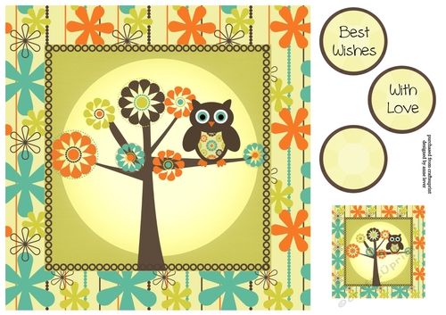 Retro Owl 8x8