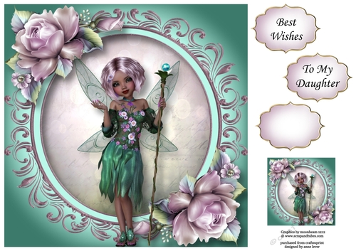 Flower Fairy Of The Lavender Rose 8x8