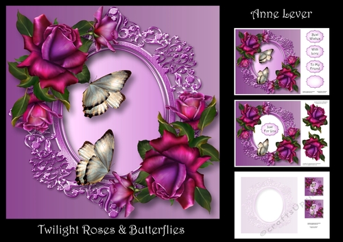 Twilight Roses & Butterflies