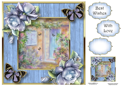 Butterflies At The Cottage Door 8x8