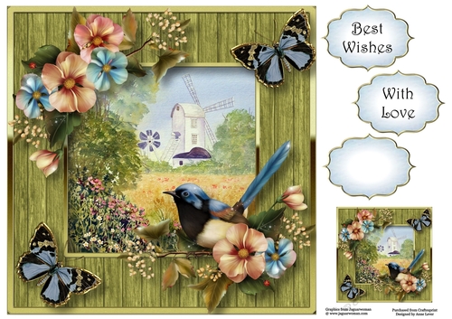 Butterflies At The Windmill 8x8