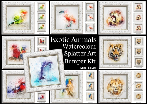 Watercolour Splatter Art - Exotic Animals - Exclusive Bumper Kit