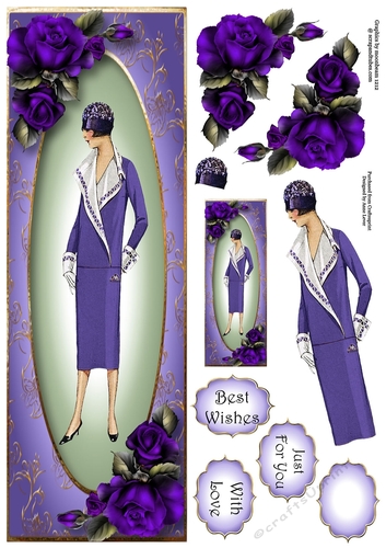 The Flapper - Purple Roses Lge DL