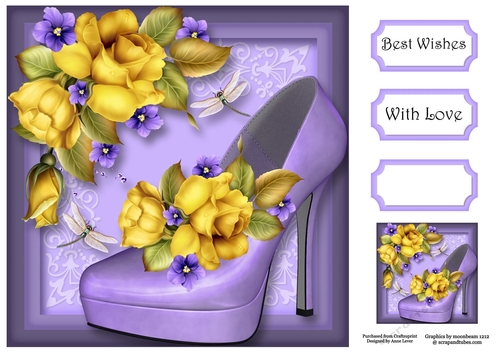 The Summer Shoe With Roses & Violets 8x8