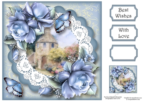 The Dovecote With Lace & Roses 8x8