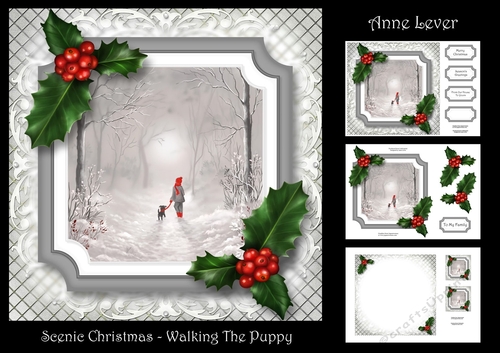 Scenic Christmas - Walking The Puppy