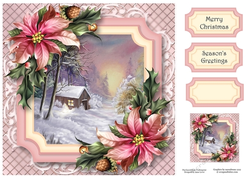 Scenic Christmas - Cabin In The Woods 8x8