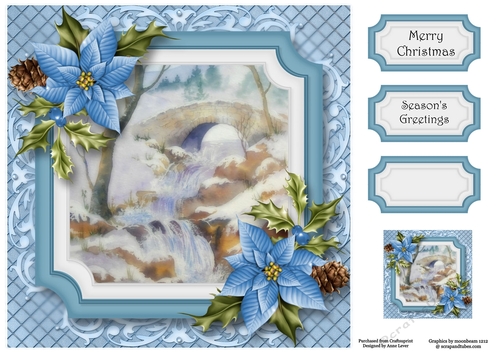 Scenic Christmas - The Winter Waterfall 8x8