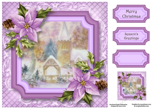 Scenic Christmas - Snowy Church 8x8