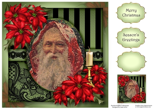 Vintage Father Christmas 8x8