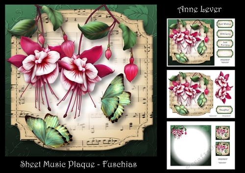 Sheet Music Plaque - Fuschias