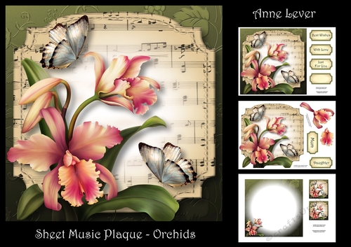 Sheet Music Plaque - Orchids