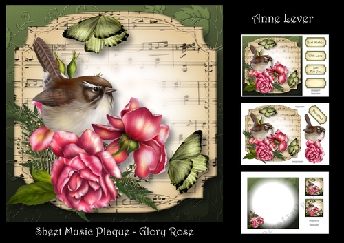 Sheet Music Plaque - Glory Roses