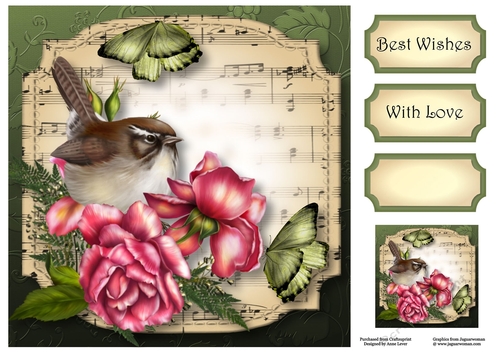 Sheet Music Plaque - Glory Roses 8x8
