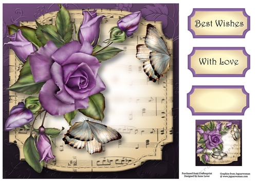 Sheet Music Plaque - Heritage Rose 8x8