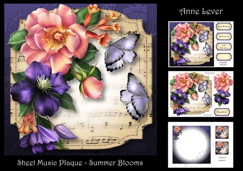 Sheet Music Plaque - Summer Blooms