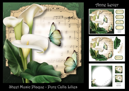 Sheet Music Plaque - Pure Calla Lilies
