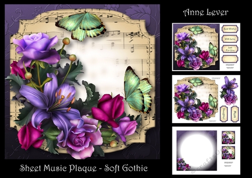 Sheet Music Plaque - Soft Gothic