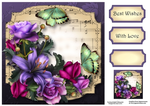 Sheet Music Plaque - Soft Gothic 8x8