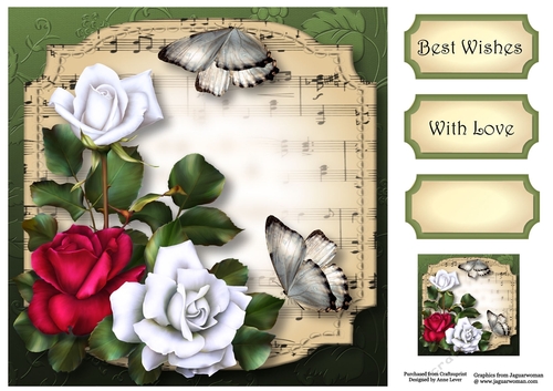 Sheet Music Plaque - Tudor Roses 8x8