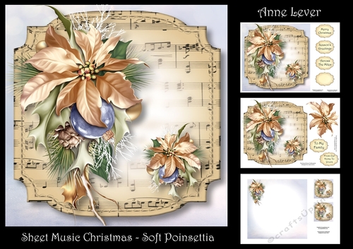 Sheet Music Christmas - Soft Poinsettia