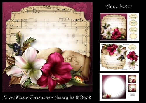 Sheet Music Christmas - Amaryllis & Book