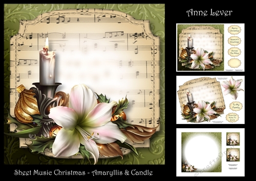 Sheet Music Christmas - Amaryllis & Candle