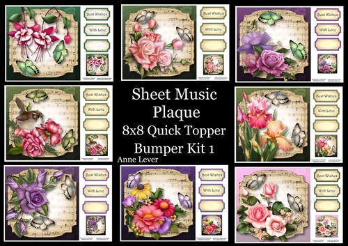Sheet Music Plaque 8x8 Quick Topper Bumper Kit 1