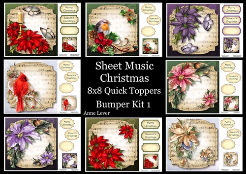 Sheet Music Christmas 8x8 Quick Topper Bumper Kit 1