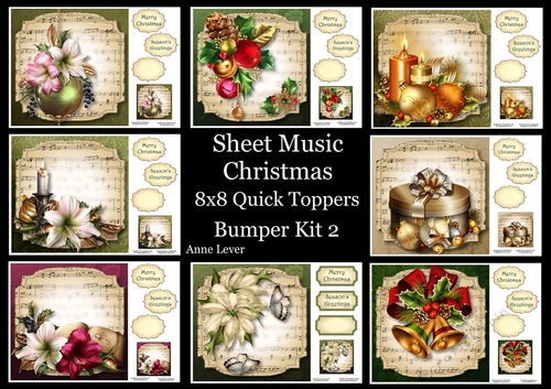 Sheet Music Christmas 8x8 Quick Topper Bumper Kit 2