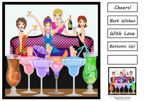 Cocktails For The Birthday Girl 8x8