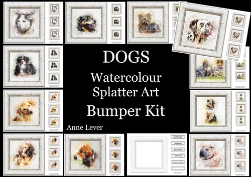 Watercolour Splatter Art - Dogs - Exclusive Bumper Kit