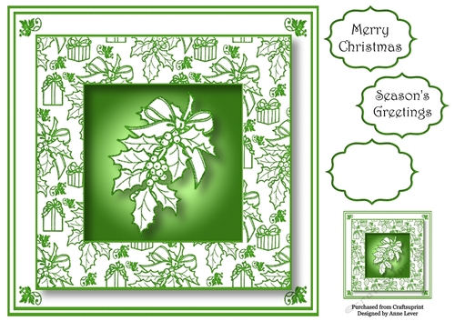 The Christmas Holly Sprig 8x8