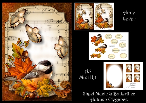 Sheet Music & Butterflies - Autumn Elegance