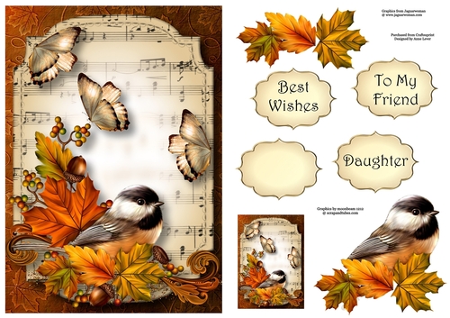 Sheet Music & Butterflies - Autumn Elegance A5
