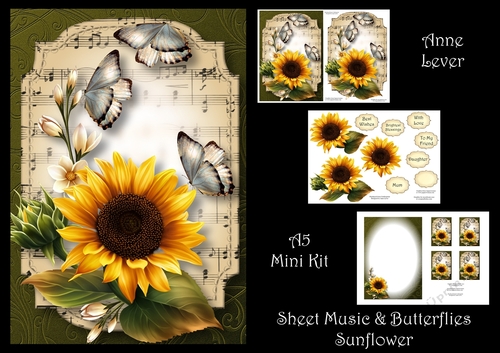 Sheet Music & Butterflies - Sunflower