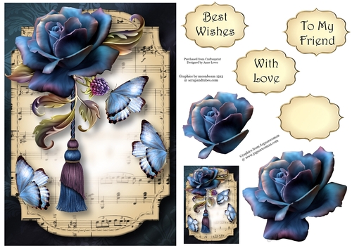 Sheet Music & Butterflies - Autumn Blues A5