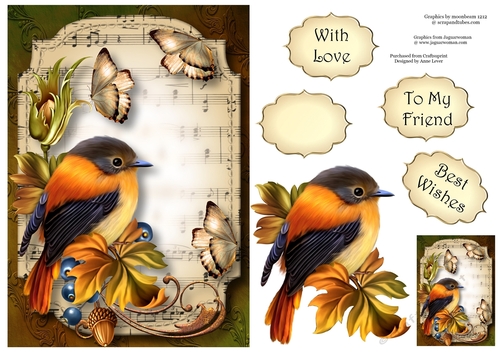Sheet Music & Butterflies - Autumn Song A5