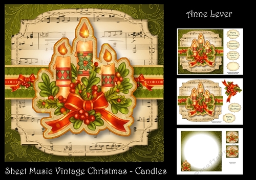 Sheet Music Vintage Christmas - Candles