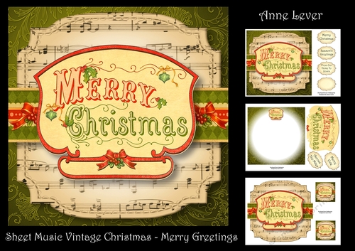 Sheet Music Vintage Christmas - Greetings