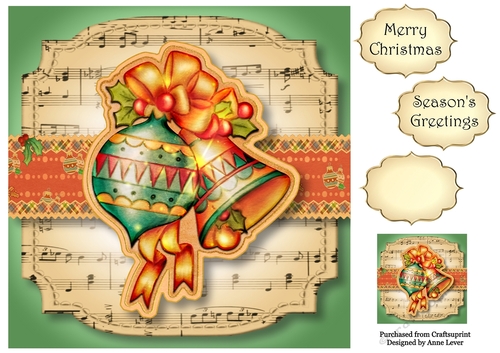 Sheet Music Vintage Christmas - Baubles 8x8