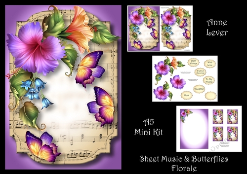 Sheet Music & Butterflies - Florale