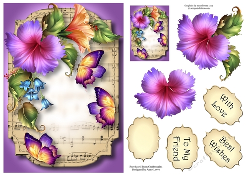Sheet Music & Butterflies - Florale A5