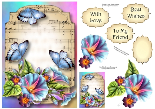 Sheet Music & Butterflies - Morning Glory A5