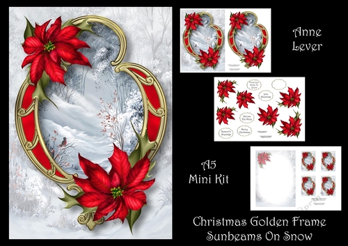 Christmas Golden Frame - Sunbeams On Snow